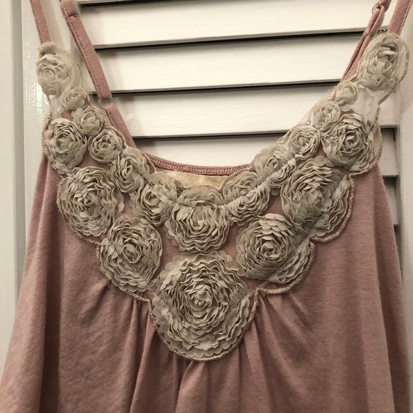Denim & Supply Ralph Lauren cami pink 3D flowers - Picture 2 of 5